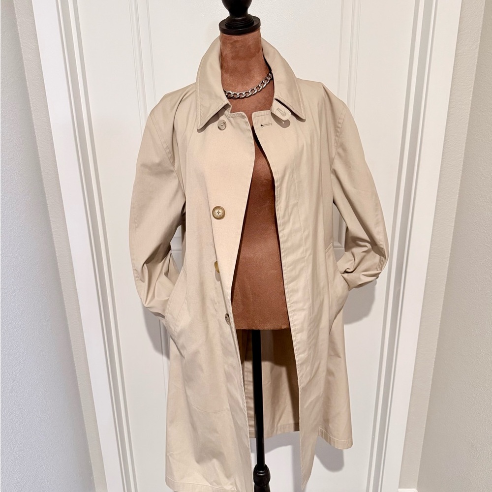 Vintage London Fog Beige Trench Coat | Classic Raincoat Size 40